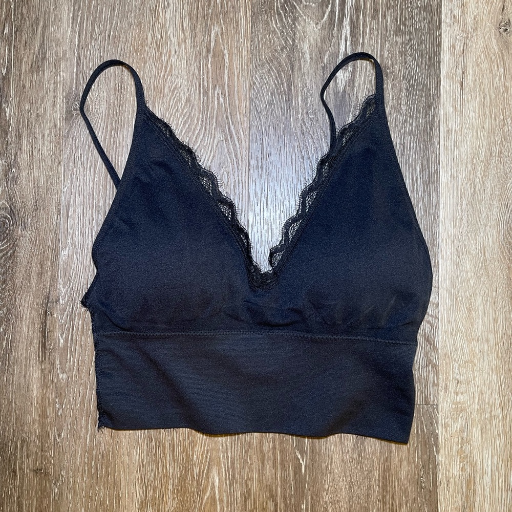 Black Lace Trim Bralette